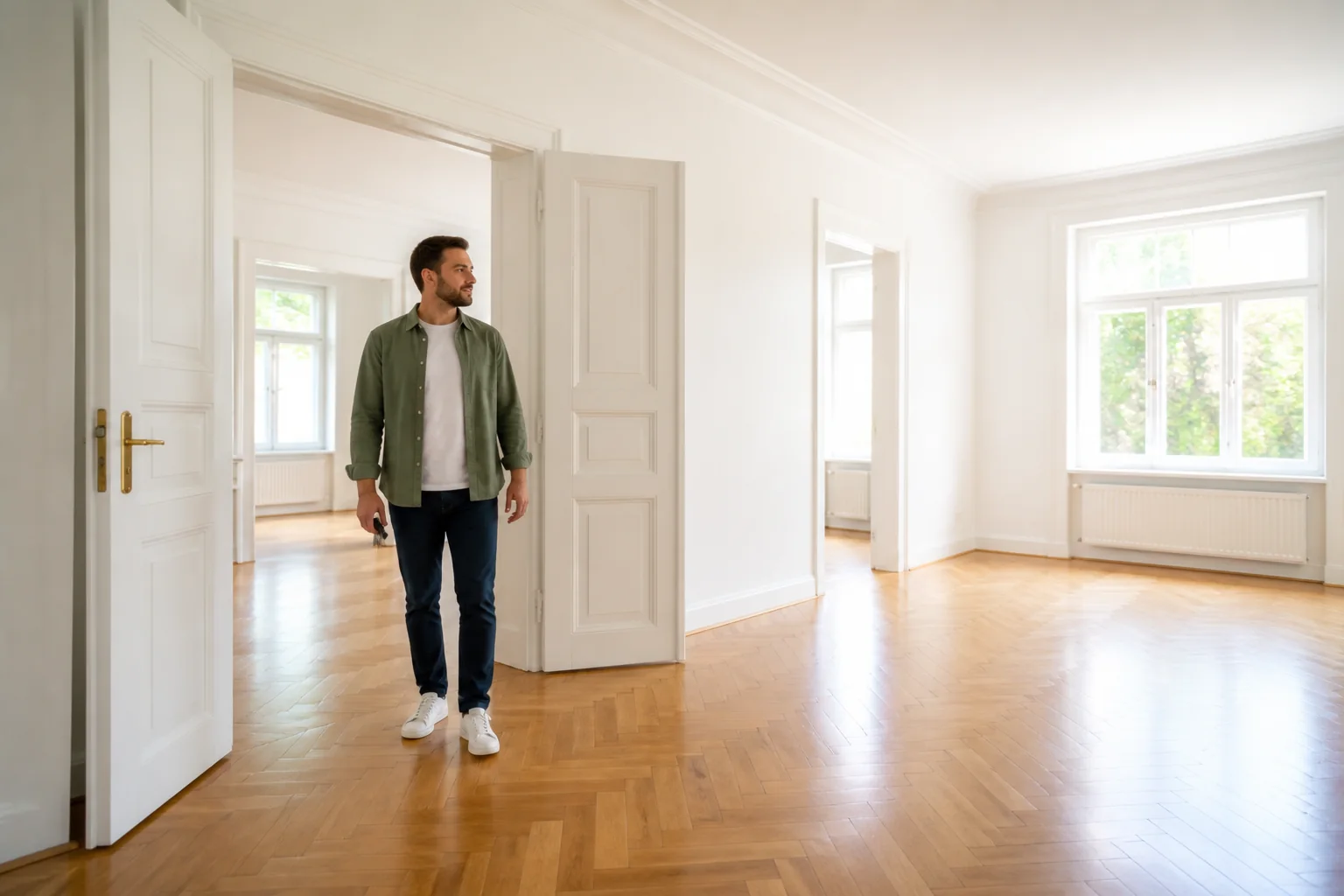 Helle derzeit unmöblierte Wohnung mit Eigentümer am Eingang